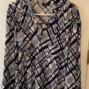 Cocomo Woman Navy and White Pleated Blouse